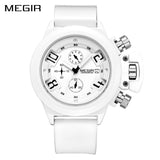 MEGIR Big Dial Fashion Men's Military Sports Watches Waterproof