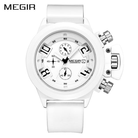 MEGIR Big Dial Fashion Men's Military Sports Watches Waterproof