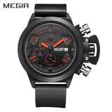MEGIR Big Dial Fashion Men's Military Sports Watches Waterproof