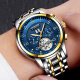 LIGE Mens Watches Fashion Top Brand Luxury Business Automatic Mechanical