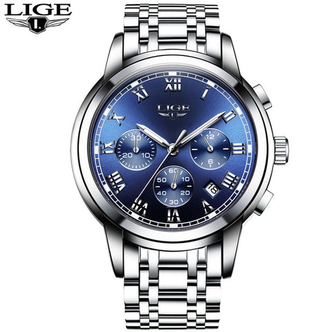 LIGE Mens Watches Fashion Top Brand Luxury Business Automatic Mechanical