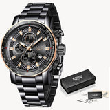 Relogio Masculino LIGE New Sport Chronograph Mens Watches Top Brand