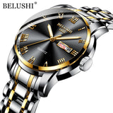 BELUSHI Top Brand Luxury Mens Watches Luminous Waterproof Stainless