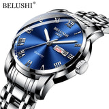 BELUSHI Top Brand Luxury Mens Watches Luminous Waterproof Stainless
