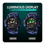 SKMEI Japan Movement 3 Time Dual Display Analog LED Electronic