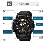 SKMEI Japan Movement 3 Time Dual Display Analog LED Electronic