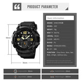 SKMEI Japan Movement 3 Time Dual Display Analog LED Electronic