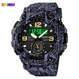 SKMEI Japan Movement 3 Time Dual Display Analog LED Electronic