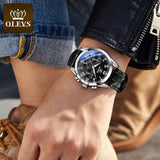 OLEVS Top Brand Mens Quartz Watch Noctilucent Business Waterproof