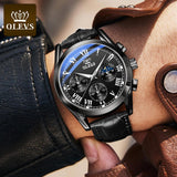 OLEVS Top Brand Mens Quartz Watch Noctilucent Business Waterproof