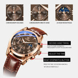 OLEVS Top Brand Mens Quartz Watch Noctilucent Business Waterproof