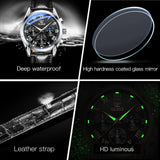 OLEVS Top Brand Mens Quartz Watch Noctilucent Business Waterproof