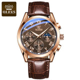 OLEVS Top Brand Mens Quartz Watch Noctilucent Business Waterproof