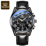OLEVS Top Brand Mens Quartz Watch Noctilucent Business Waterproof