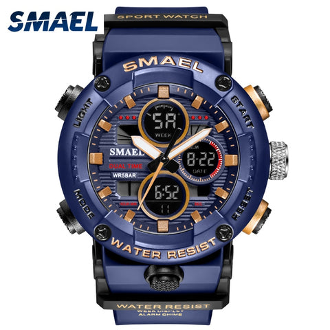 SMAEL Sport Watch Men Waterproof LED Digital Watches Stopwatch Big