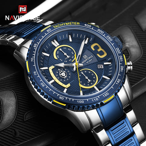NAVIFORCE Mens Quartz Multifunction Chronograph Sports Watches