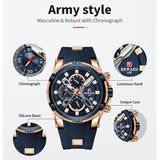 2021 New REWARD Mens Watches Blue Waterproof Top Brand Luxury Chronograph