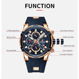 2021 New REWARD Mens Watches Blue Waterproof Top Brand Luxury Chronograph