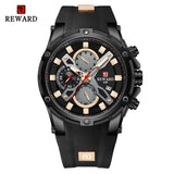 2021 New REWARD Mens Watches Blue Waterproof Top Brand Luxury Chronograph