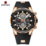 2021 New REWARD Mens Watches Blue Waterproof Top Brand Luxury Chronograph