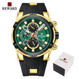 2021 New REWARD Mens Watches Blue Waterproof Top Brand Luxury Chronograph