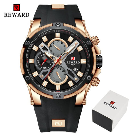 2021 New REWARD Mens Watches Blue Waterproof Top Brand Luxury Chronograph