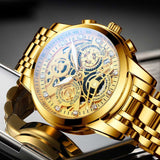 2021 NEKTOM Fashion Casual Men Watch Stainless Steel Golden Men
