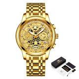 2021 NEKTOM Fashion Casual Men Watch Stainless Steel Golden Men