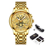 2021 NEKTOM Fashion Casual Men Watch Stainless Steel Golden Men