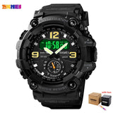 SKMEI Japan Movement 3 Time Dual Display Analog LED Electronic