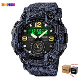 SKMEI Japan Movement 3 Time Dual Display Analog LED Electronic