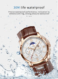 LIGE Men Watches 2021 New Fashion Leather Waterproof Luminous