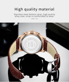 LIGE Men Watches 2021 New Fashion Leather Waterproof Luminous