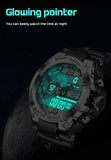 LIGE Digital Men Military Watch 50m Waterproof Wristwatch LED Quartz