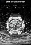 LIGE Digital Men Military Watch 50m Waterproof Wristwatch LED Quartz