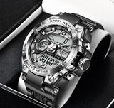 LIGE Digital Men Military Watch 50m Waterproof Wristwatch LED Quartz