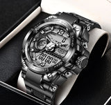 LIGE Digital Men Military Watch 50m Waterproof Wristwatch LED Quartz