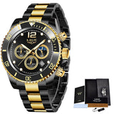 LIGE Watches Mens Top Brand Luxury Clock Casual Stainless Steel 24Hour
