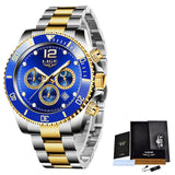 LIGE Watches Mens Top Brand Luxury Clock Casual Stainless Steel 24Hour