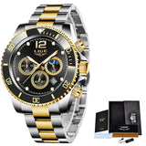 LIGE Watches Mens Top Brand Luxury Clock Casual Stainless Steel 24Hour