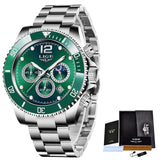 LIGE Watches Mens Top Brand Luxury Clock Casual Stainless Steel 24Hour