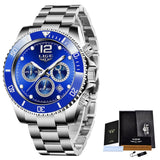 LIGE Watches Mens Top Brand Luxury Clock Casual Stainless Steel 24Hour
