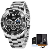 LIGE Watches Mens Top Brand Luxury Clock Casual Stainless Steel 24Hour
