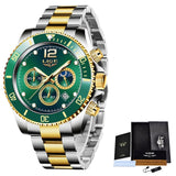 LIGE Watches Mens Top Brand Luxury Clock Casual Stainless Steel 24Hour