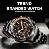 2021 New Fashion Blue Mens Watches LIGE Top Brand Luxury