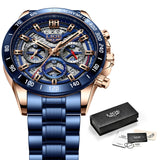 LIGE 2021 New Fashion Mens Watches with Stainless Steel Top Brand Luxury