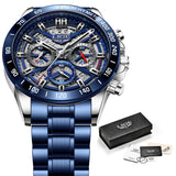 LIGE 2021 New Fashion Mens Watches with Stainless Steel Top Brand Luxury
