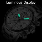 LIGE Silver Big Dial Watch Men Sport Quartz Clock Fashion Men Watches