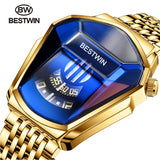 2021 BESTWIN Brand Luxury Sport Military Watch Men Gold  Stainless