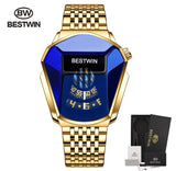 2021 BESTWIN Brand Luxury Sport Military Watch Men Gold  Stainless